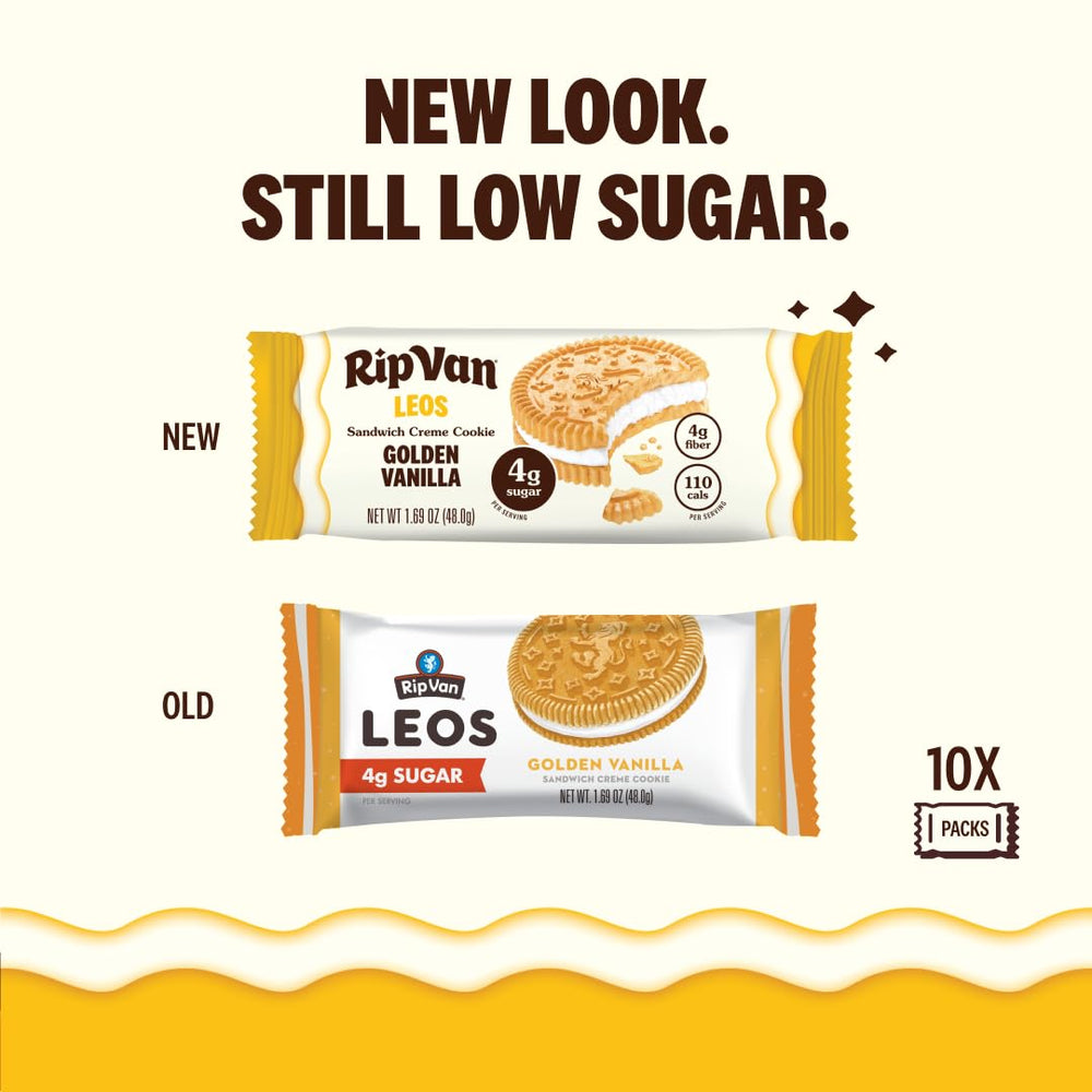 Rip Van Leos cookie cross-section with creamy center and cocoa flavor
