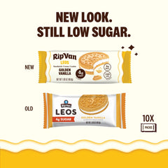 Rip Van Leos cookie cross-section with creamy center and cocoa flavor