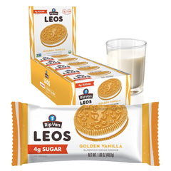Rip Van Leos golden vanilla cookies in a resealable pack for on-the-go snacking