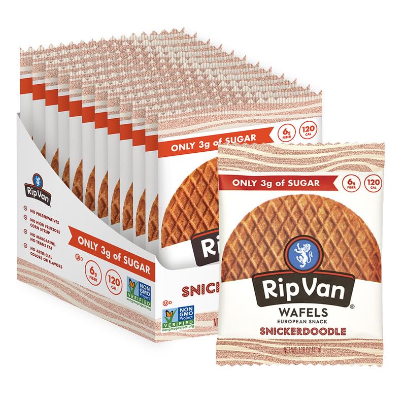 12-pack display with individually wrapped stroopwafels for easy sharing.