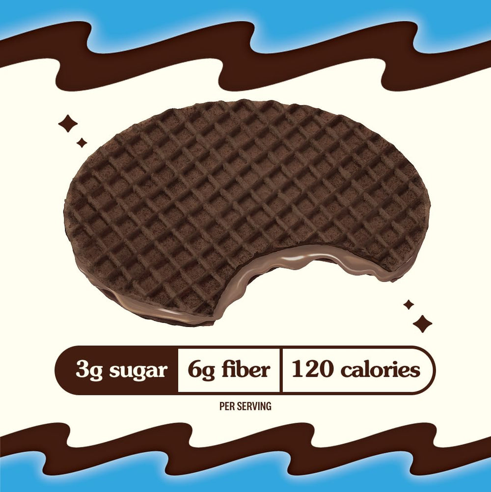 Rip Van Wafels Cookies and Cream stroopwafel individually wrapped for easy grabbing.