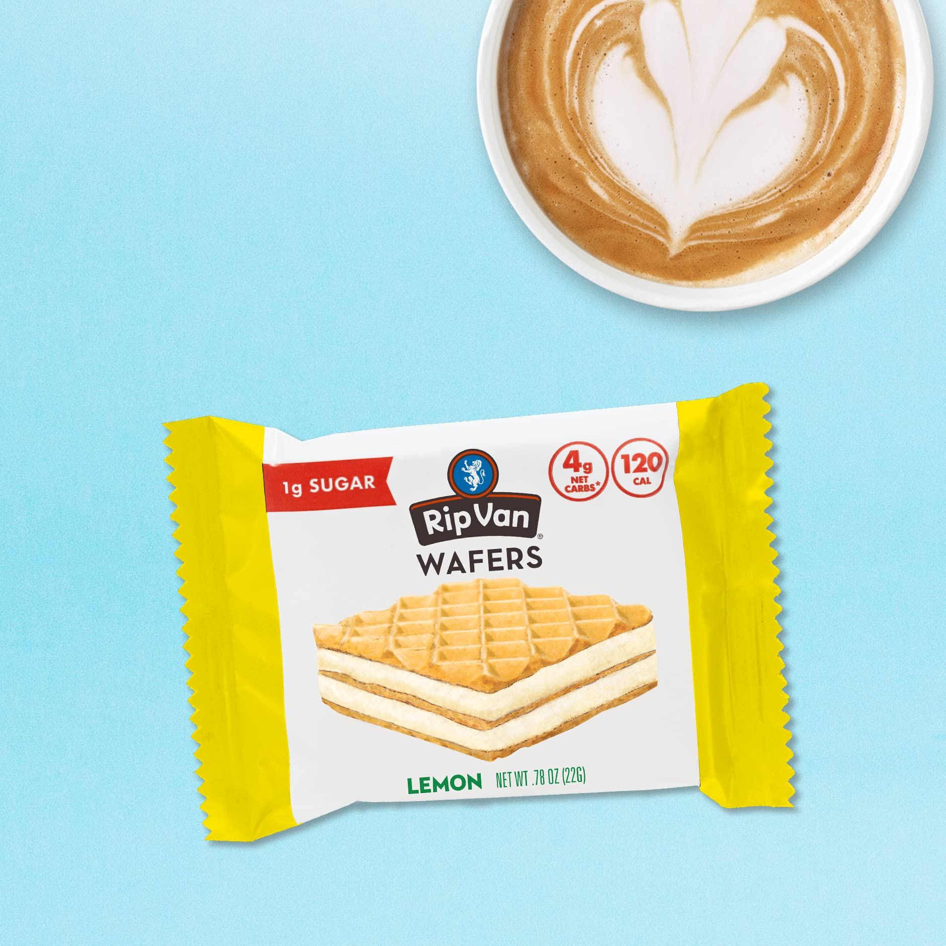 Rip Van Wafels Lemon Cookies on a desk during a break for a quick bite.