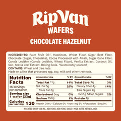 Rip Van Wafels packaging with 16 wafers, convenient portion