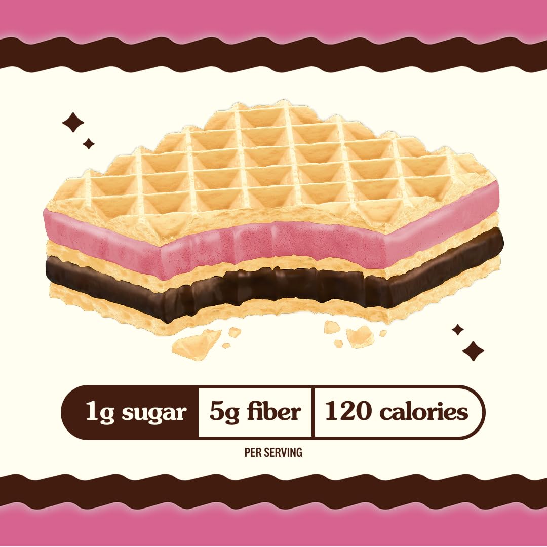 Rip Van Wafels snackable packaging suitable for lunch boxes.