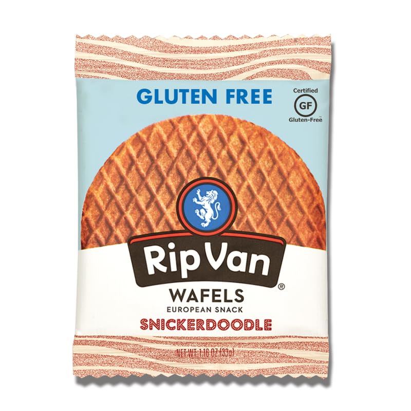 Rip Van Wafels Snickerdoodle Stroopwafel gluten-free label signals gluten-free snacking