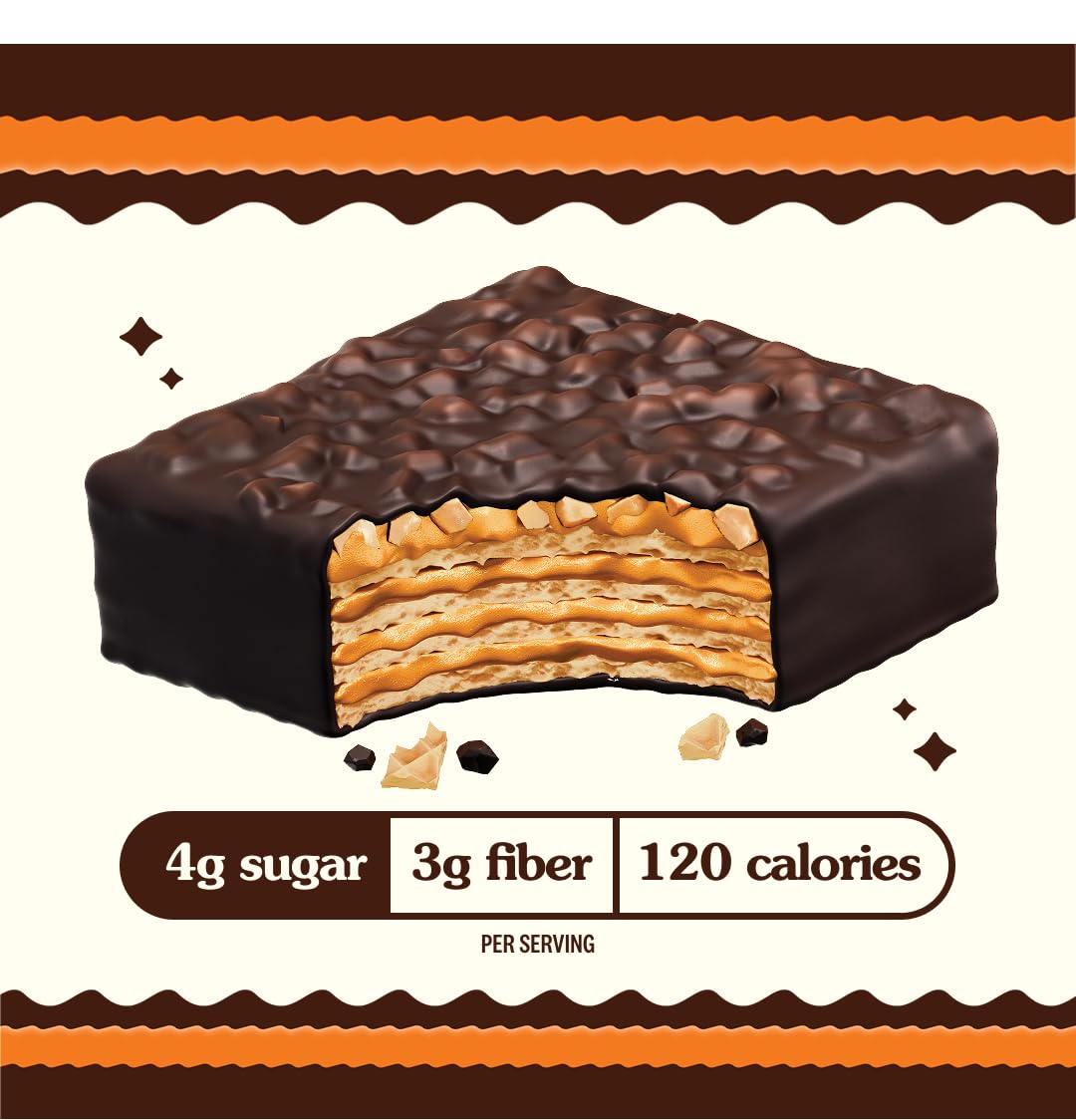 Rip Van Wafels travel-friendly snack with chocolate peanut butter crunch