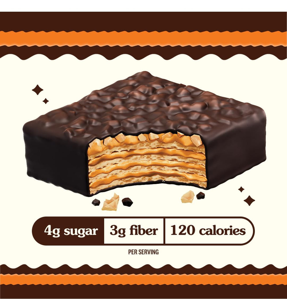 Rip Van Wafels travel-friendly snack with chocolate peanut butter crunch