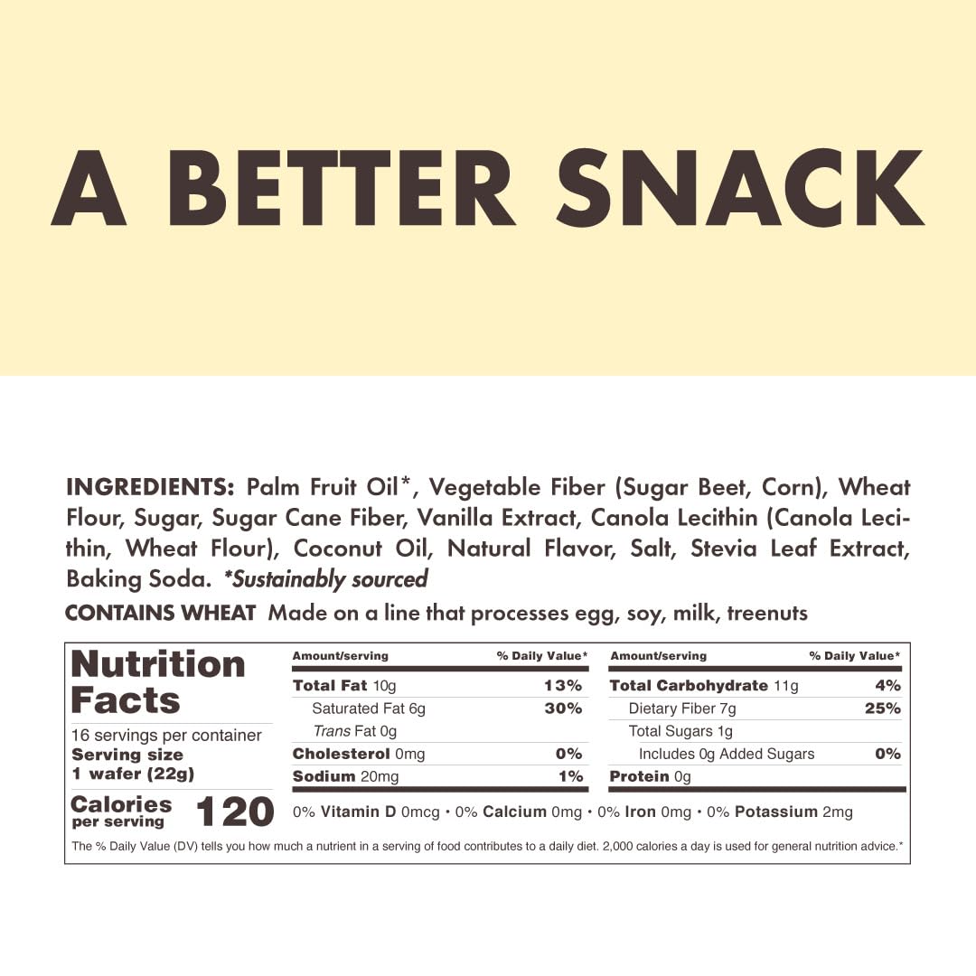 Rip Van Wafels vanilla keto wafer unwrapped, ready for quick office snacking.