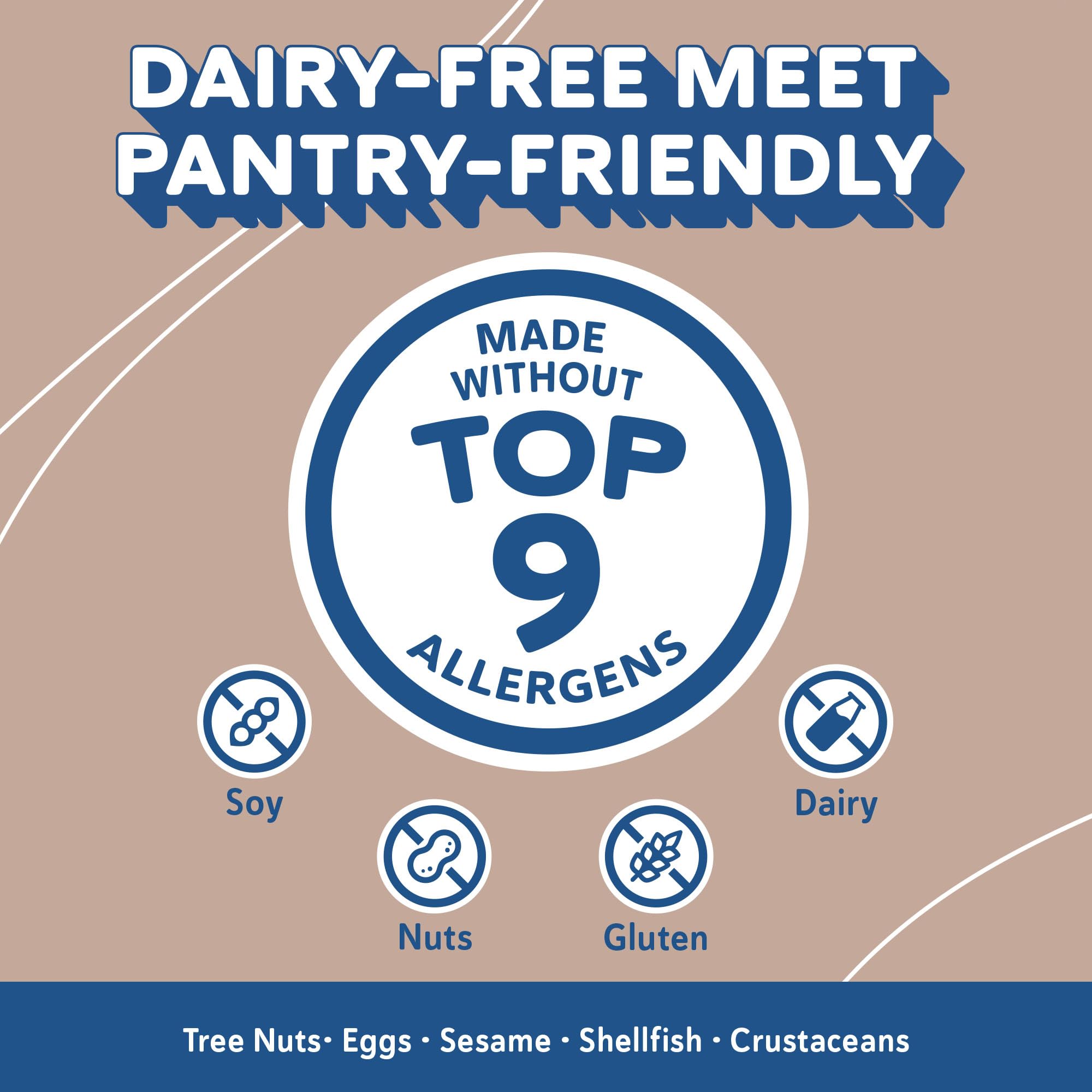 Ripple non-GMO dairy-free vegan milk carton emphasizes allergen-free promise.