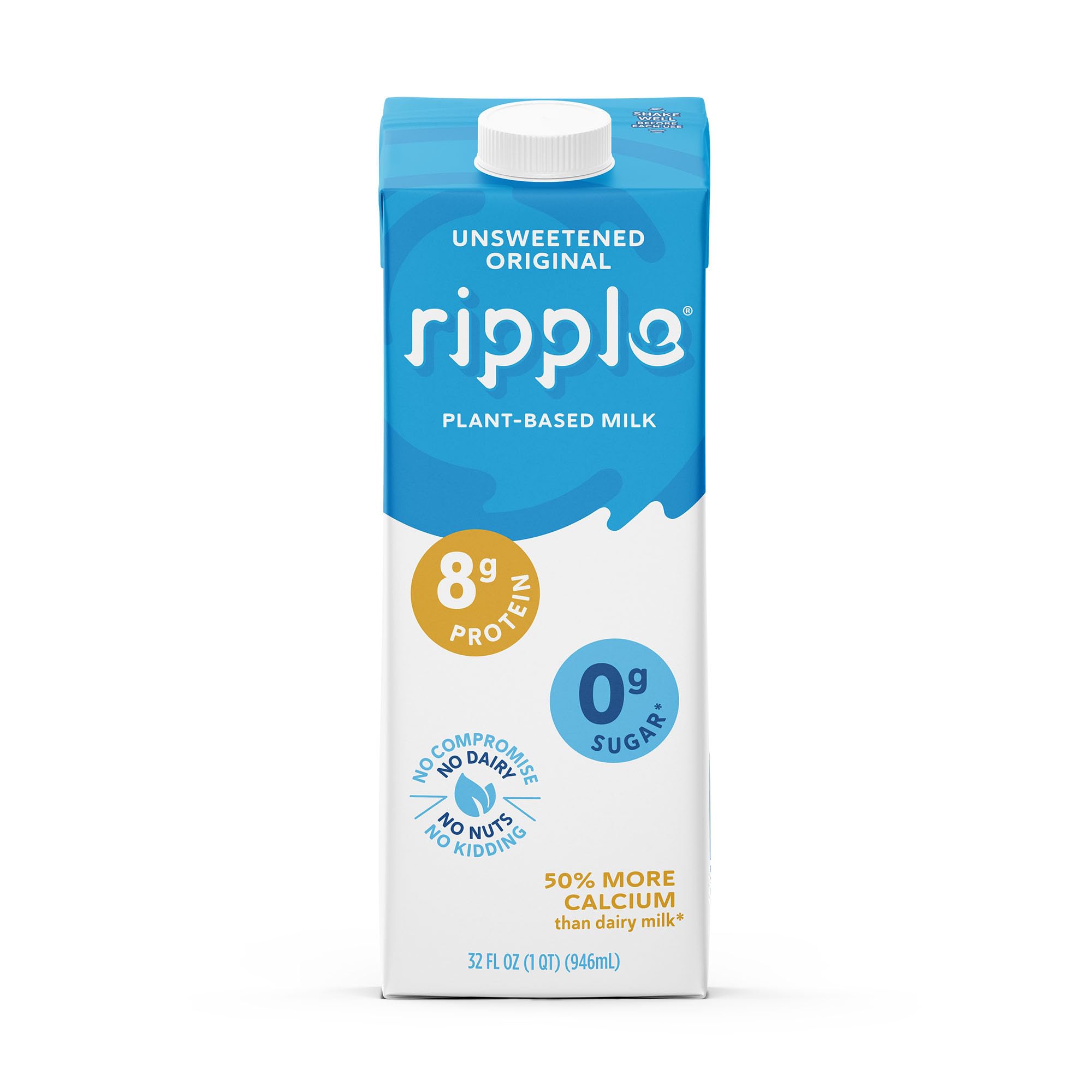 Ripple Unsweetened milk with cereal creates a creamy morning boost.