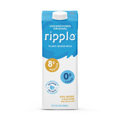 Ripple Unsweetened milk with cereal creates a creamy morning boost.