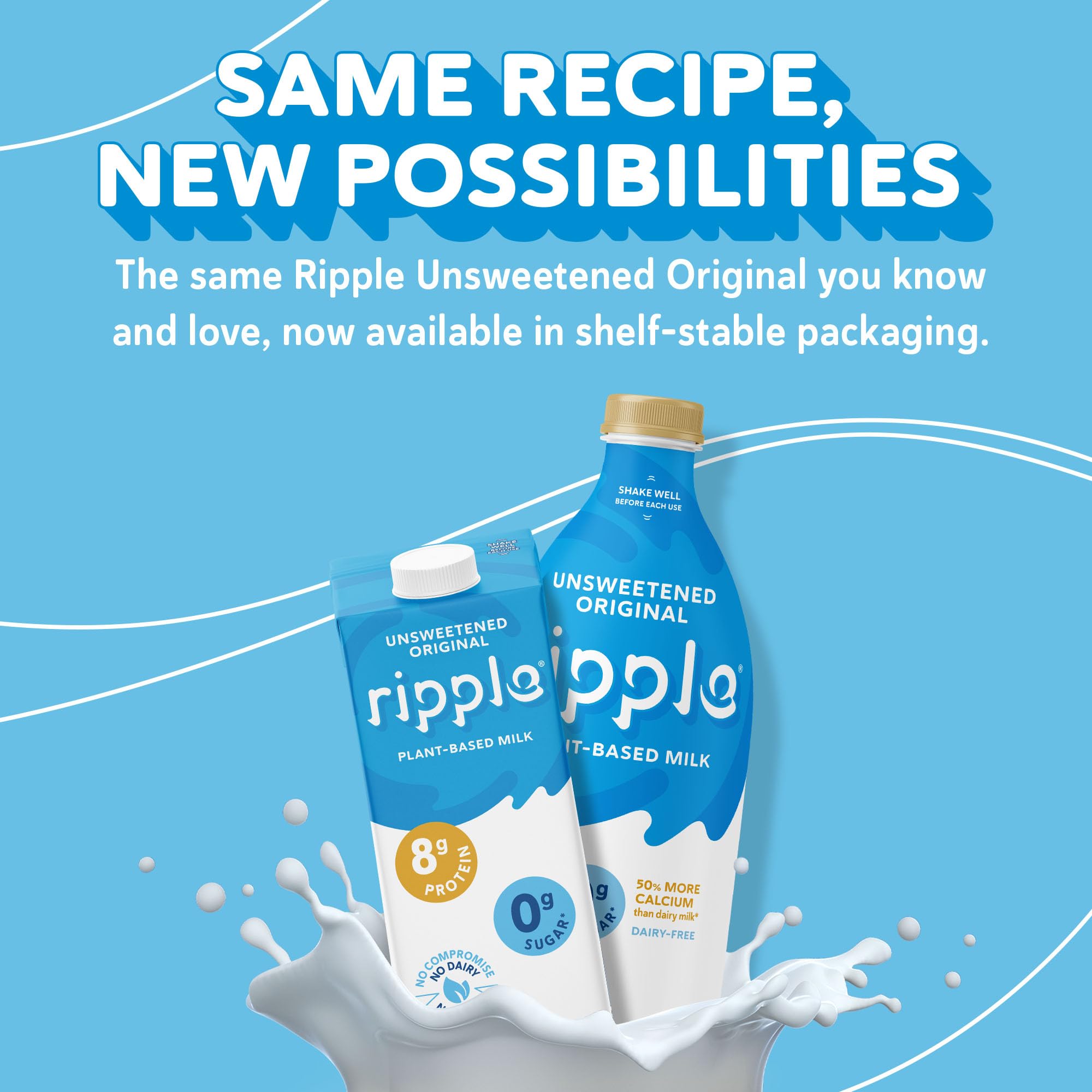 Calcium-rich plant milk suited for calcium-conscious meals and drinks.