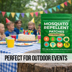 RiptGear patch on table surface for outdoor dining with citronella