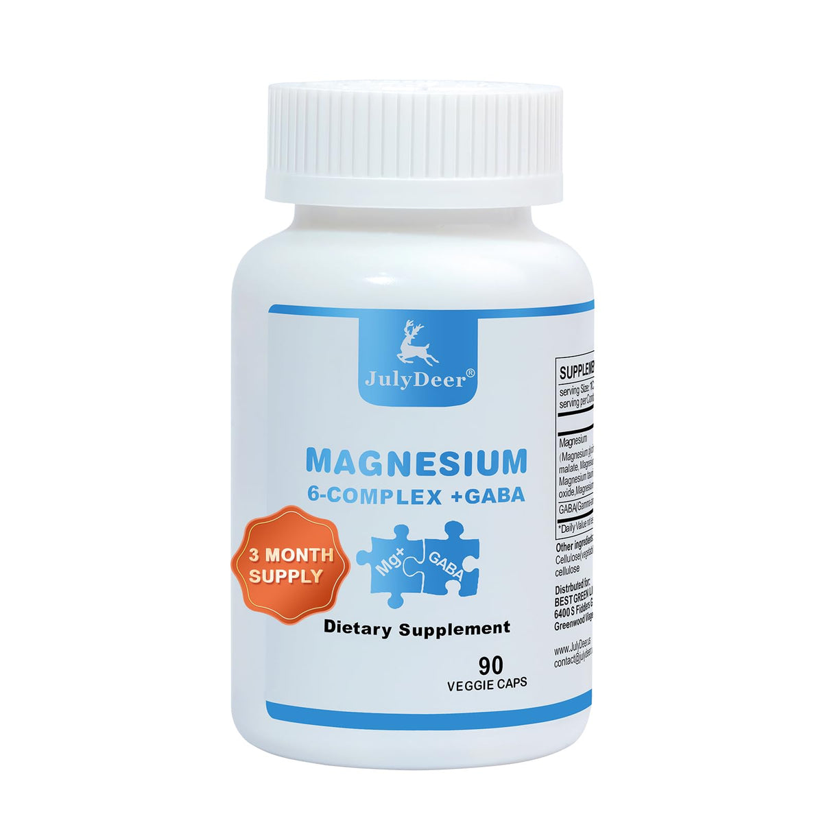 Risabou JulyDeer magnesium cap close-up highlights high absorption formula.