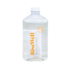 RiseWell Balance mint mouthwash bottle pour for a refreshing rinse