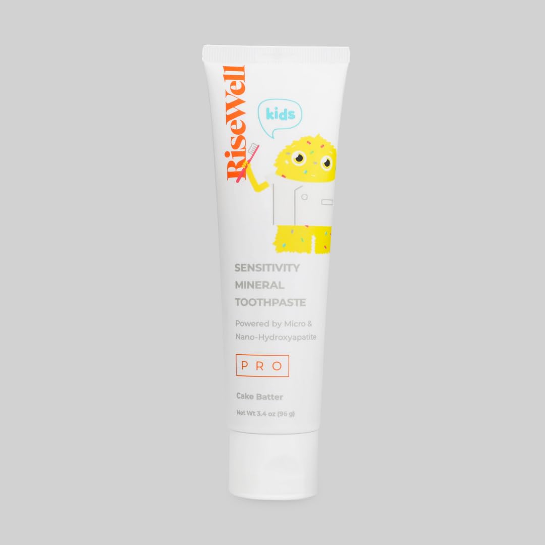 RiseWell PRO Kids toothpaste nano micro hydroxyapatite close-up highlighting enamel care