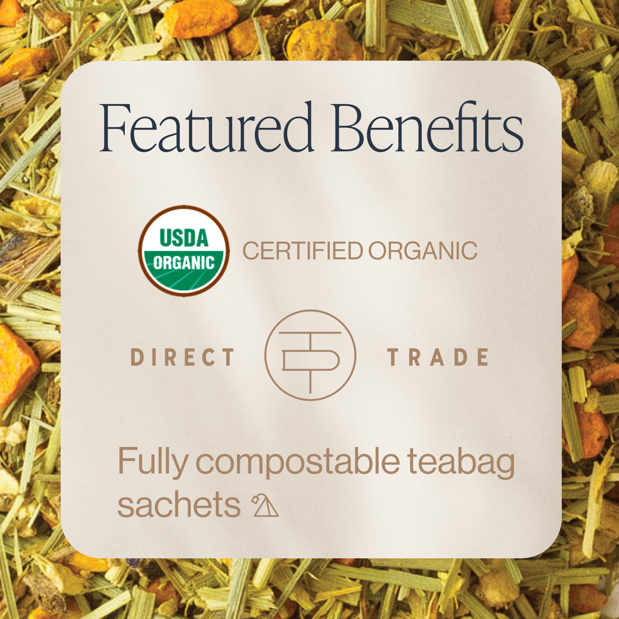Iced Rishi Tea Turmeric Ginger with citrus is refreshing and caffeine-free