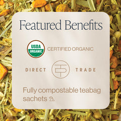 Iced Rishi Tea Turmeric Ginger with citrus is refreshing and caffeine-free