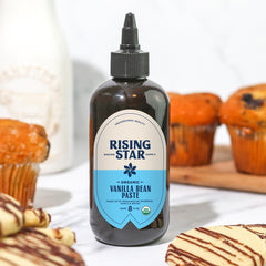 Rising Star Vanilla Paste closeup specks show authentic vanilla bean bits