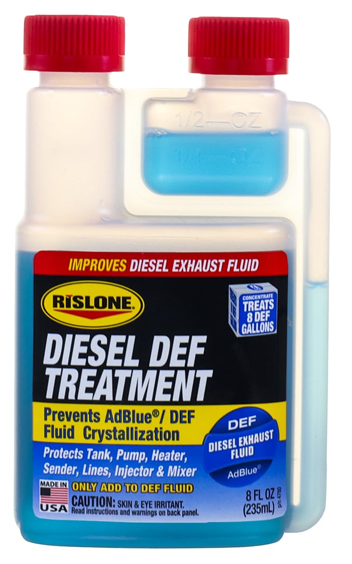 RISLONE Diesel DEF Treatment poured into the DEF tank protects SCR components from crystallization