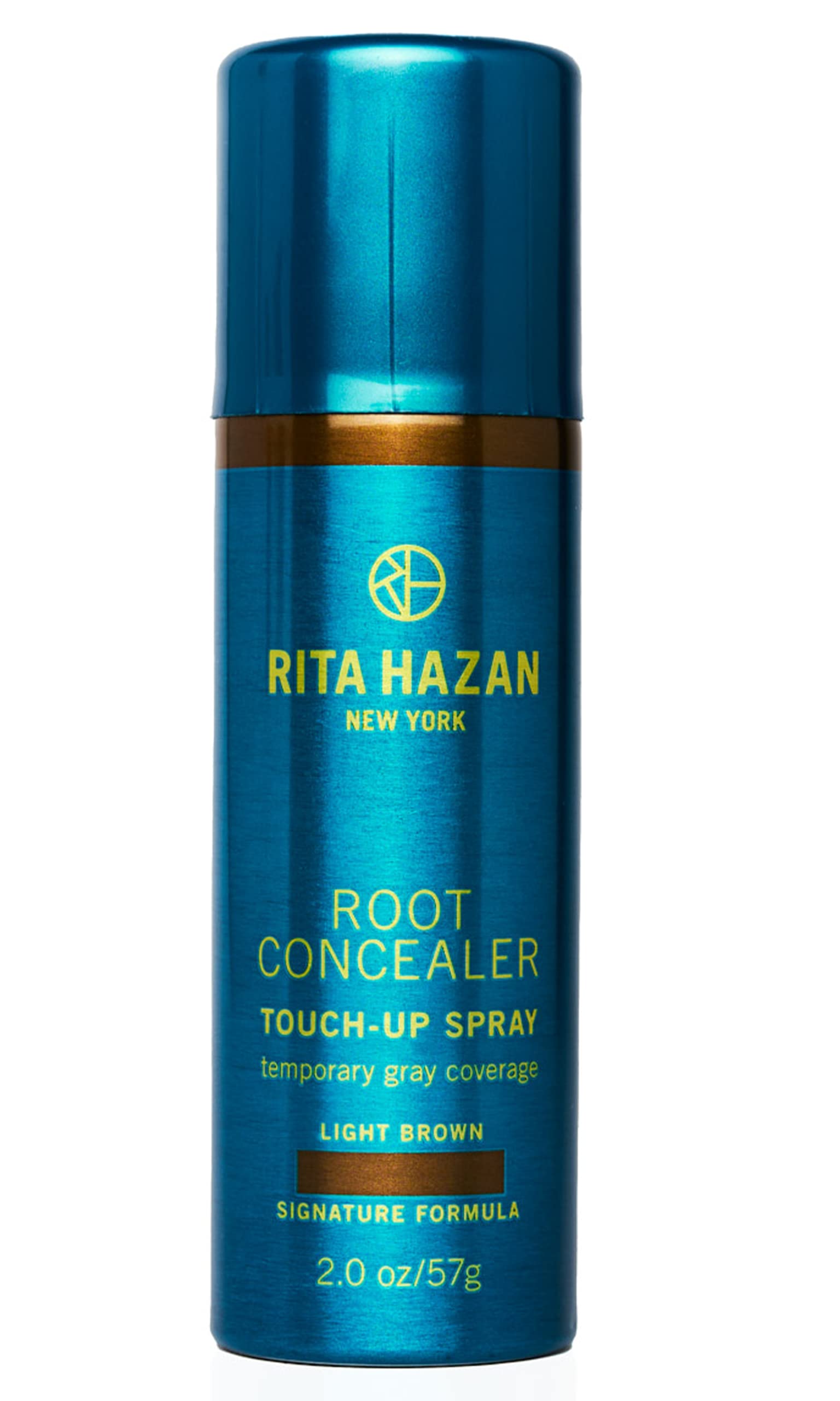 Rita Hazan Root Concealer Spray in action applying gray root coverage