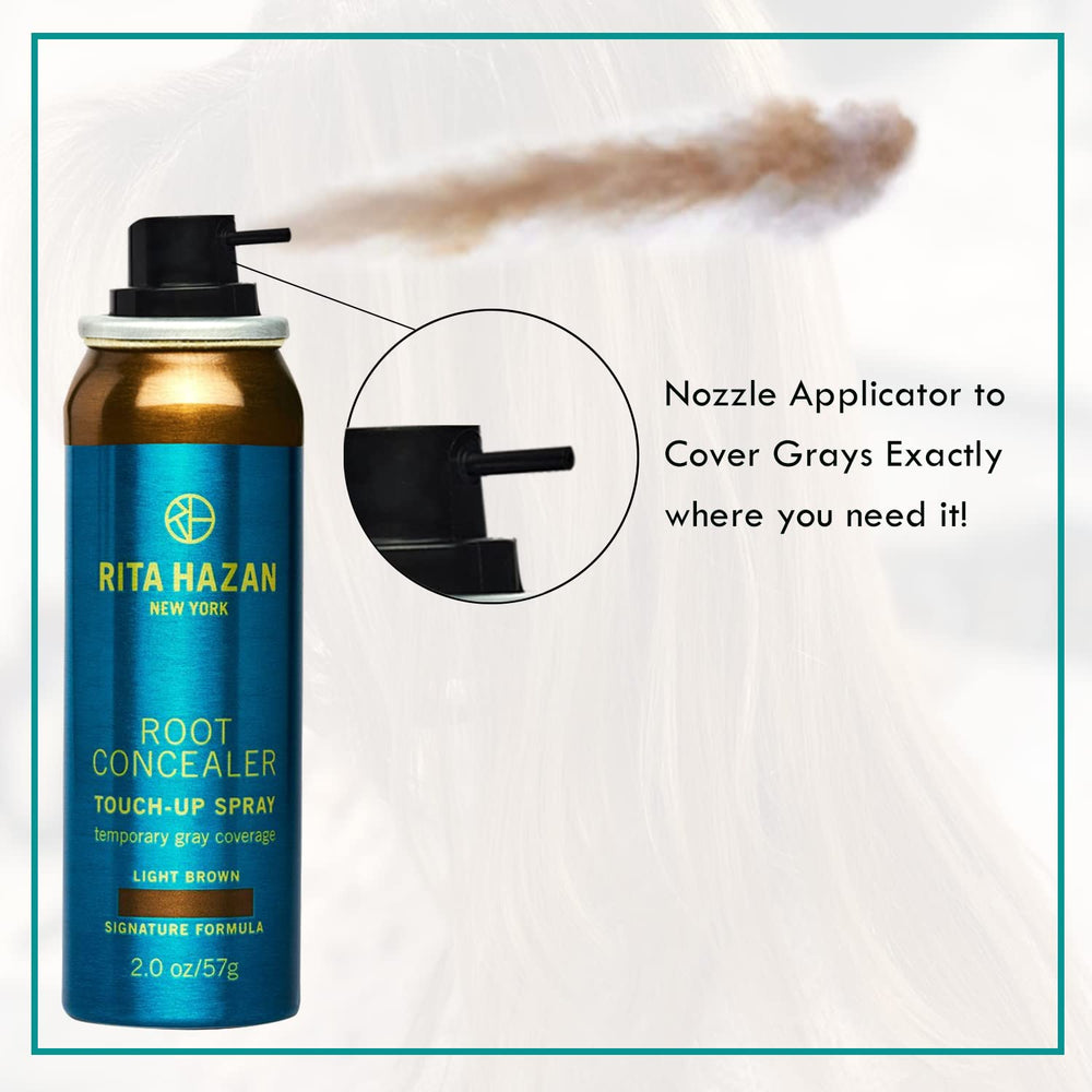 Rita Hazan Root Concealer Spray works best on dry, styled hair