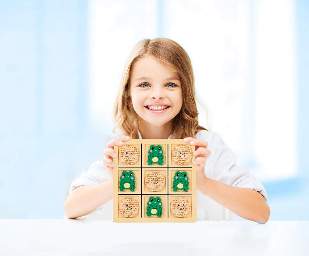 Rite Lite frog pieces and matzah balls ready for a family game night.