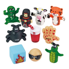 Rite Lite vinyl plague puppets in action during storytelling session.