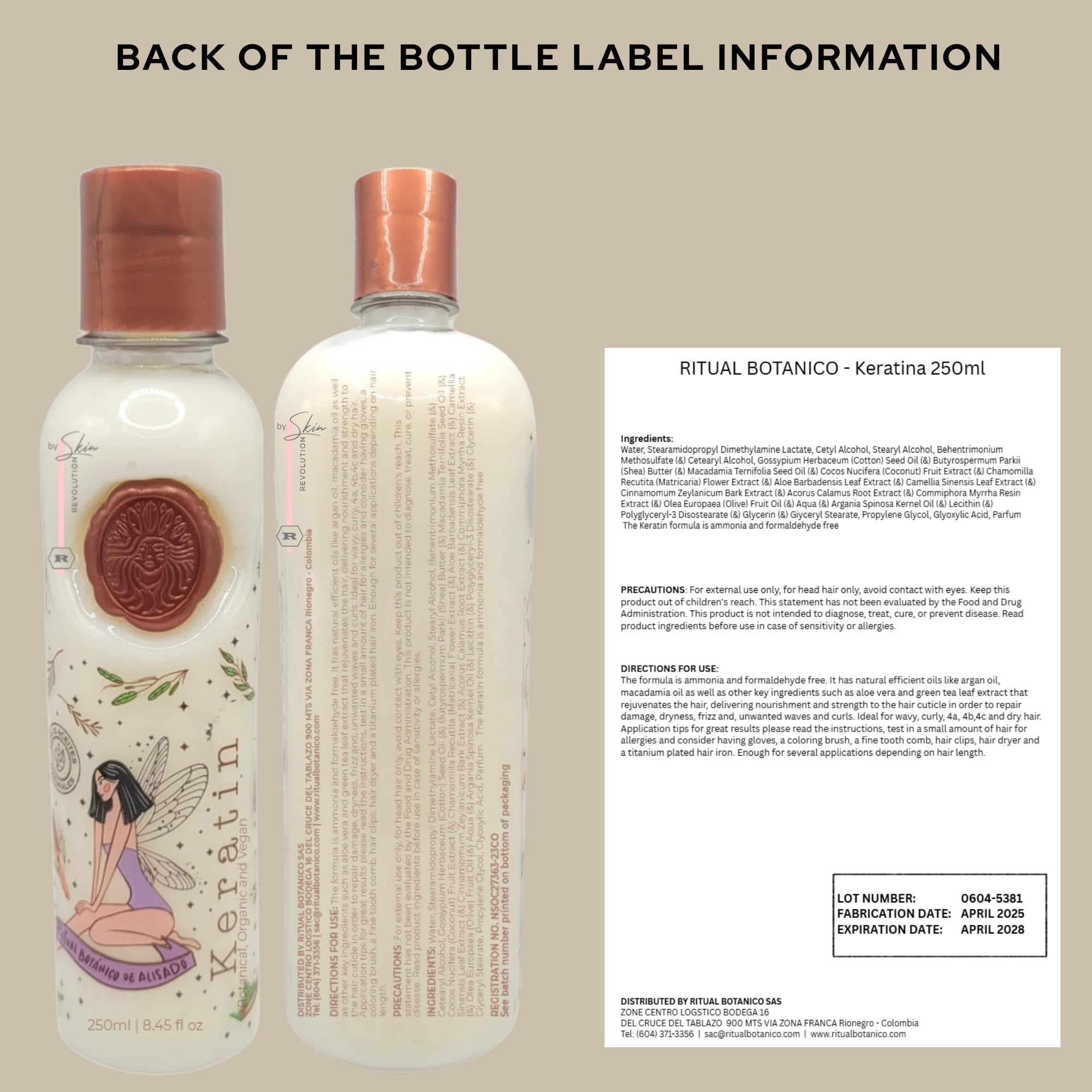 Ritual Botanico keratin ingredients oils blend for nourished shine.