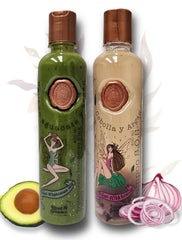 Ritual Botanico Ultra Repair SOS Shampoo on onion and argan bottle, boosting hair strength and shine.