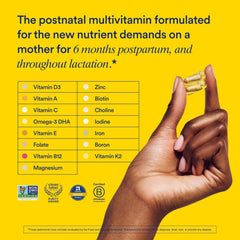 Ritual Postnatal Multivitamin capsules closeup highlights daily supplement detail.