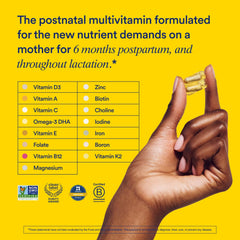 Ritual Postnatal Multivitamin capsules inside bottle for easy daily use.