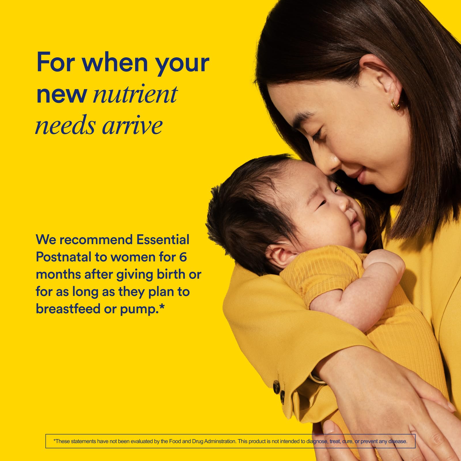 Ritual Postnatal Multivitamin packaging and ingredients graphic.