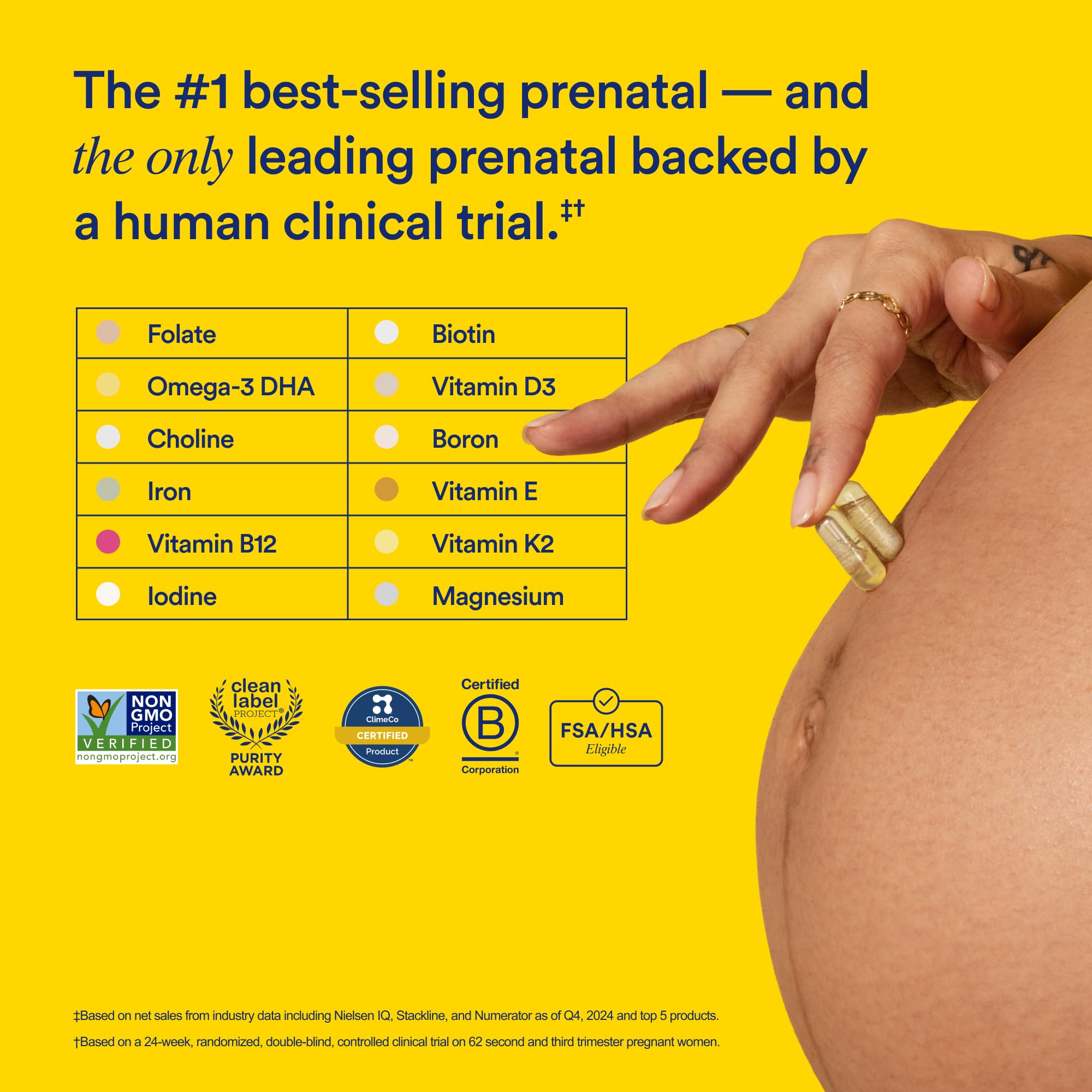 Ritual Prenatal capsules close-up highlighting gentle and easy-to-swallow design