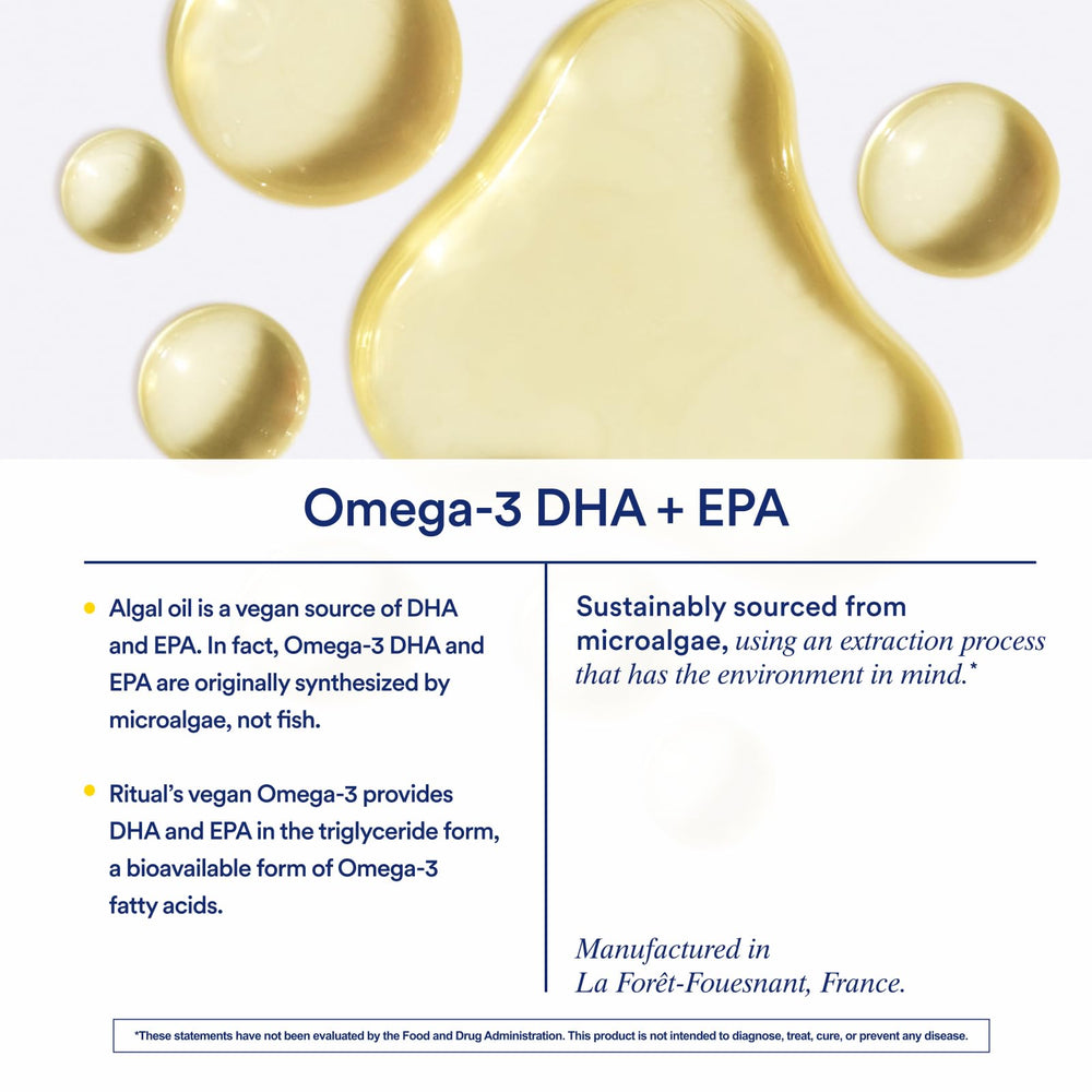 Ritual vegan omega3 sustainability France label emphasizing transparent supply chain