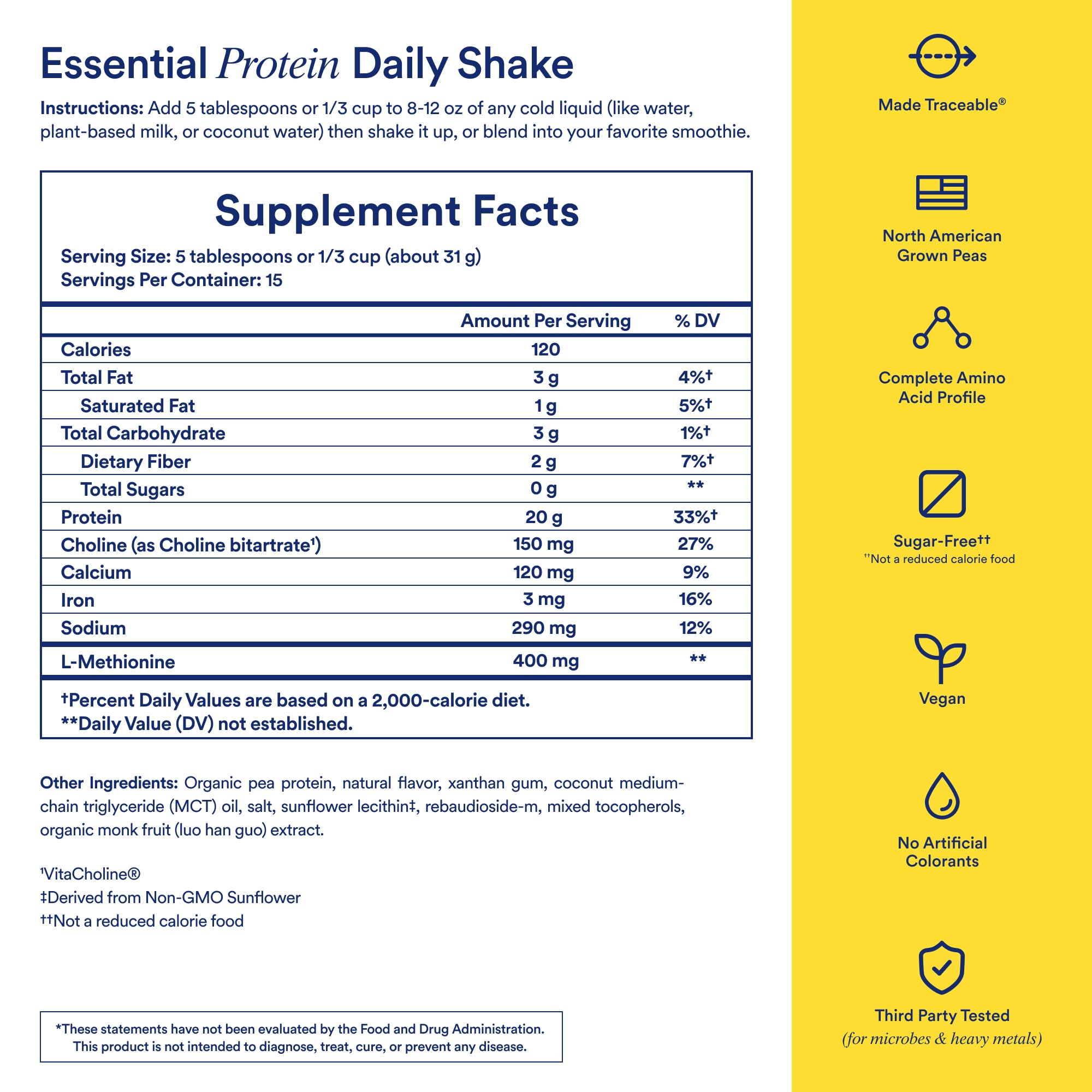 Ritual Vegan Protein Powder packaging shows sugar-free, non-GMO formula.