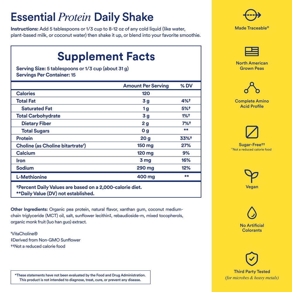 Ritual Vegan Protein Powder packaging shows sugar-free, non-GMO formula.