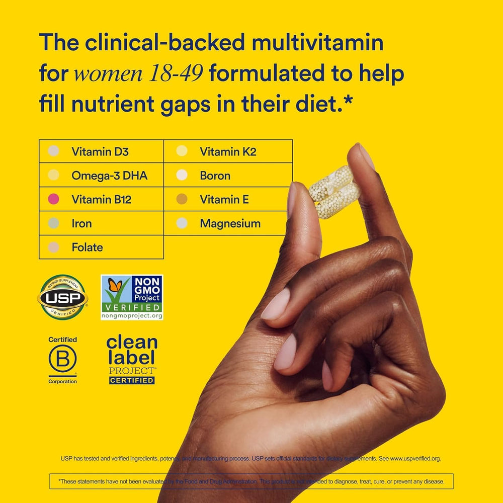 Close-up of Ritual 18+ capsules highlighting easy daily intake