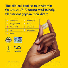 Close-up of Ritual 18+ capsules highlighting easy daily intake