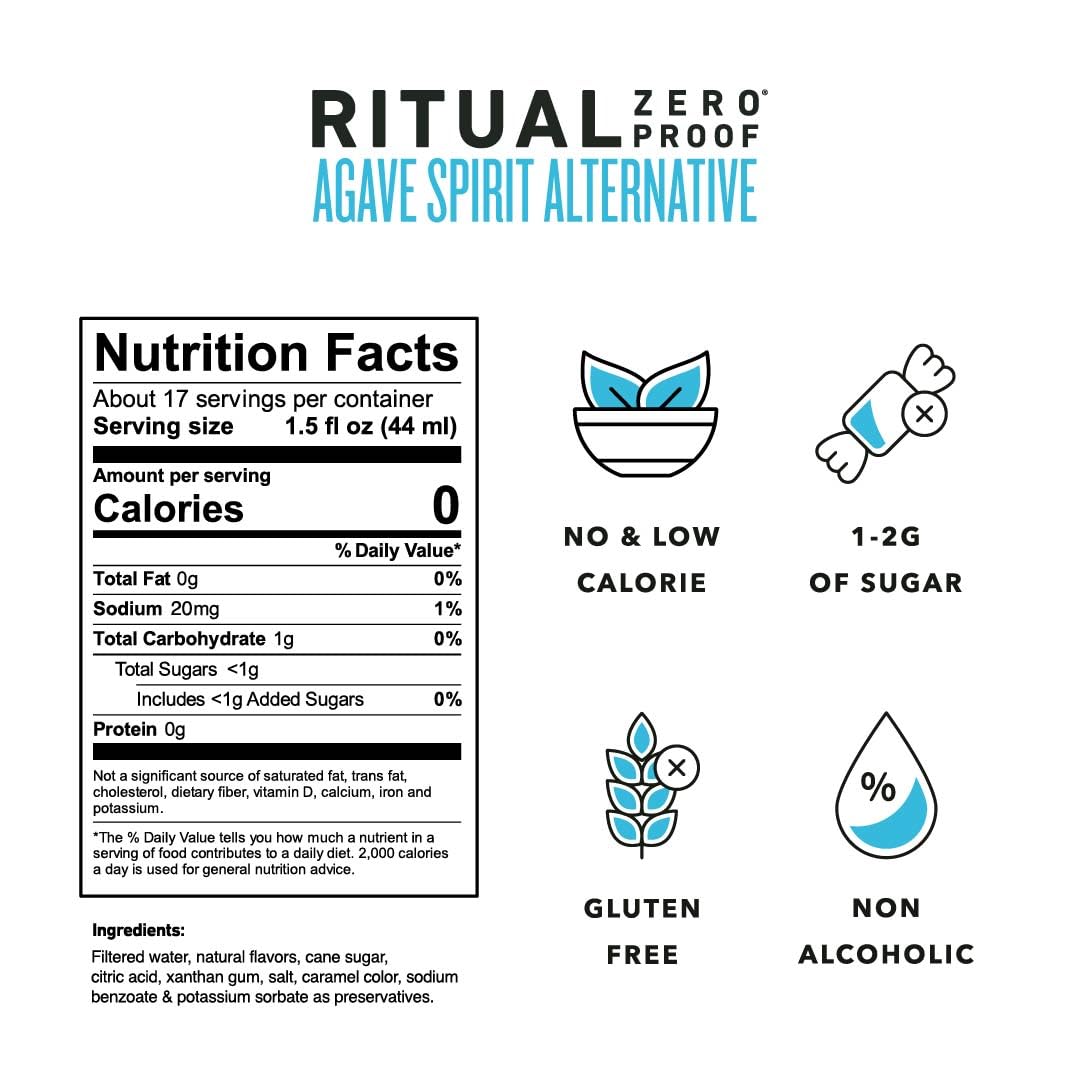 Ritual Zero-Proof agave margarita glass showcasing vibrant alcohol-free cocktail