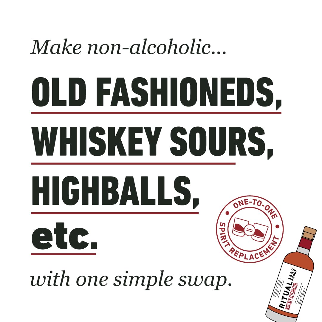 Ritual Zero-Proof cocktail glass with Old Fashioned-inspired serve