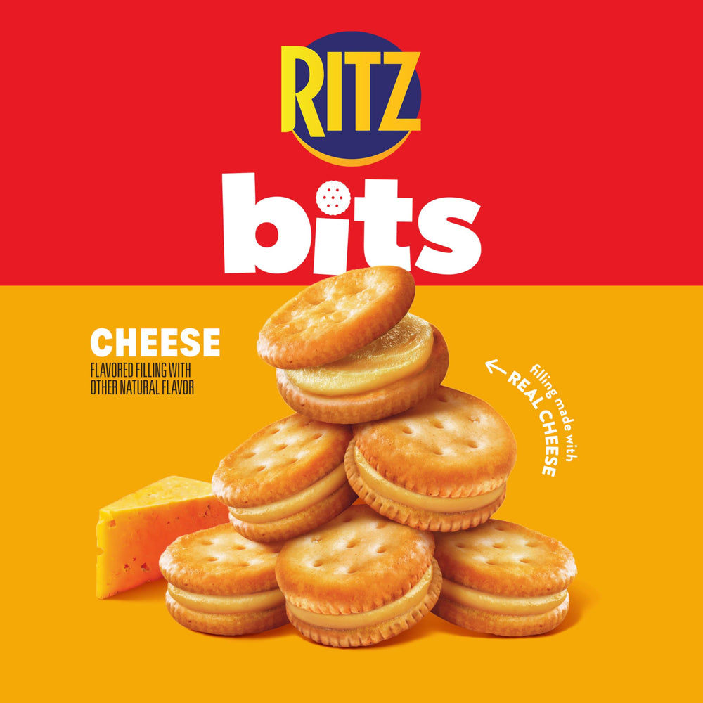 RITZ Bits Cheese Sandwich Crackers on the go for quick snacking.