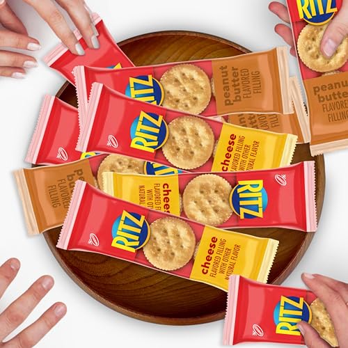 Bulk display of 32 Ritz snack packs highlights value