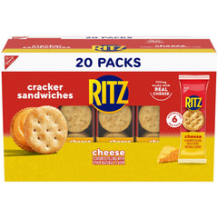 RITZ Cheese Sandwich Crackers close-up showing creamy filling for quick snacking