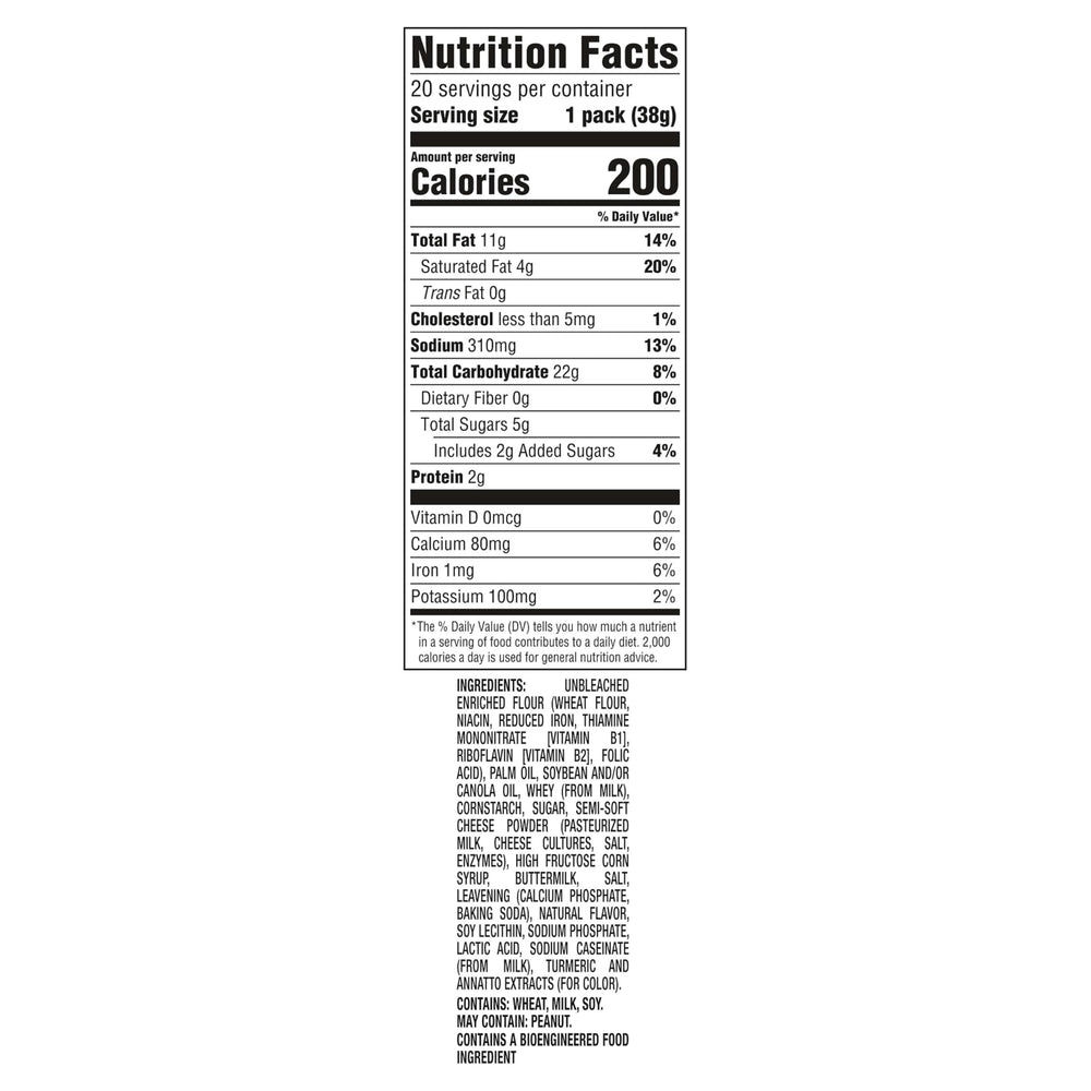 RITZ Cheese Sandwich Crackers pack view highlights portable lunchbox packs