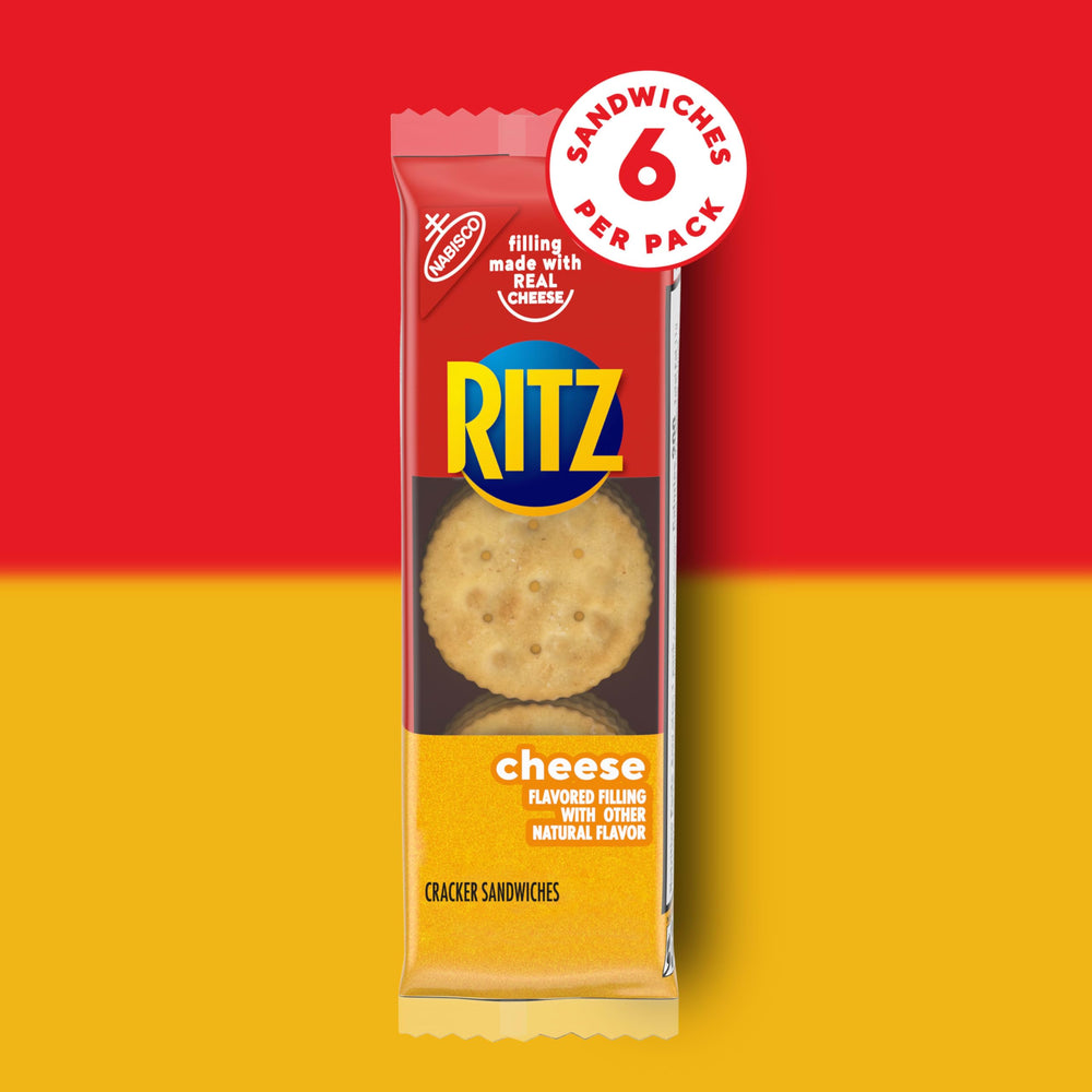RITZ Cheese Sandwich Crackers outdoor scene suggests travel friendly snacking