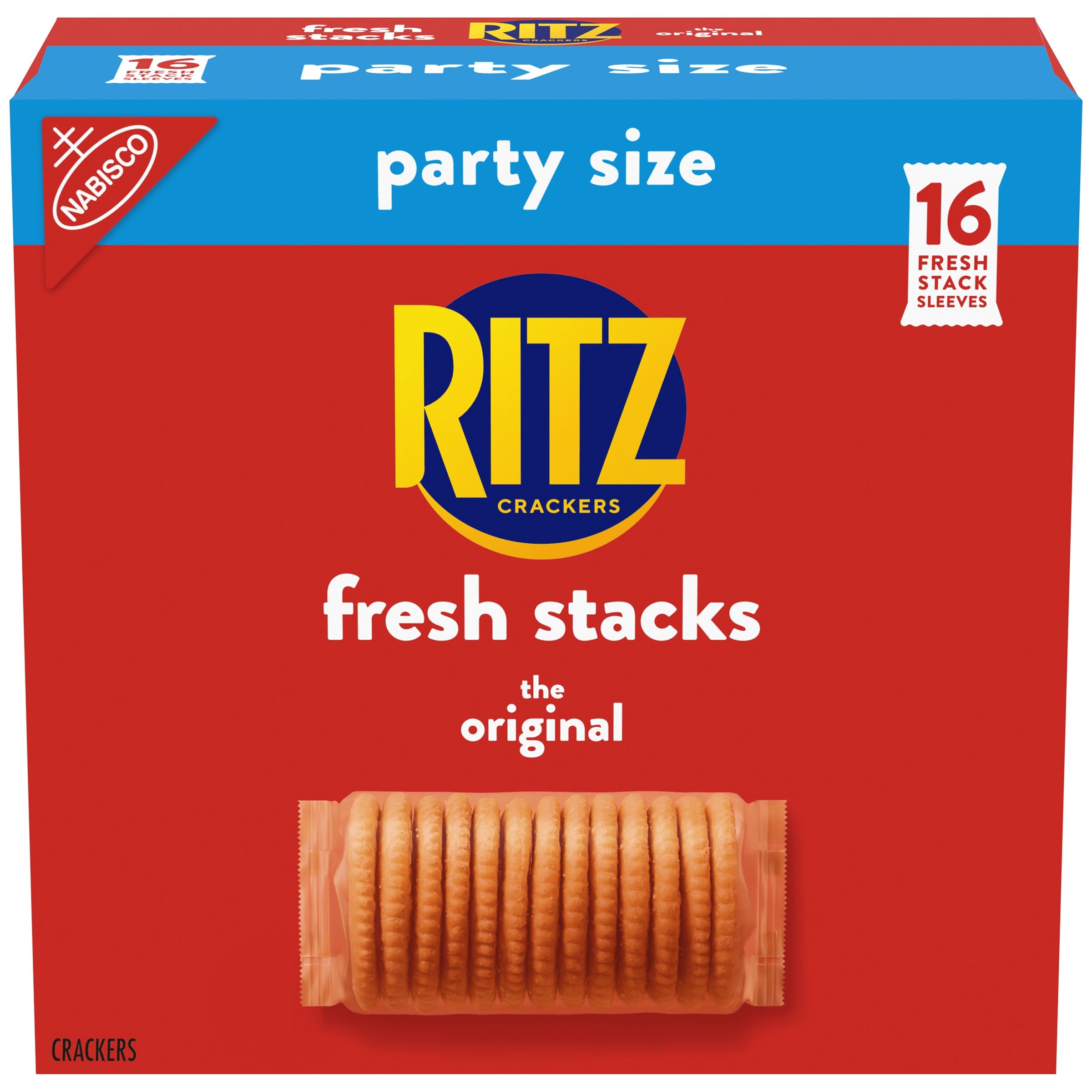 RITZ Fresh Stacks Original Crackers in a box ready for sharing.