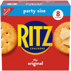 RITZ Original Crackers packaging featuring the 27.4 oz party box, ideal for gatherings