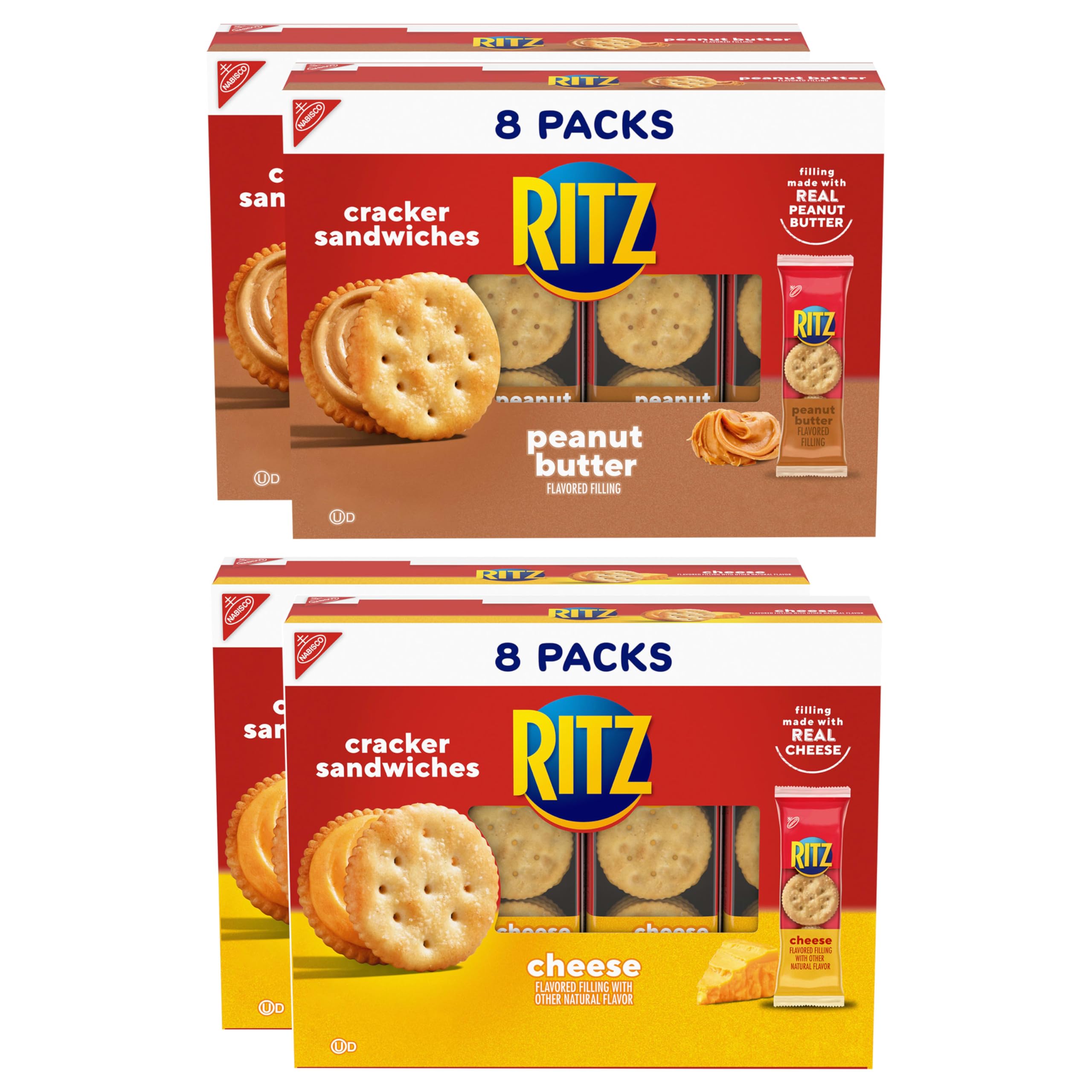 Ritz Peanut Butter Sandwich Crackers close-up showing creamy filling for a quick snack
