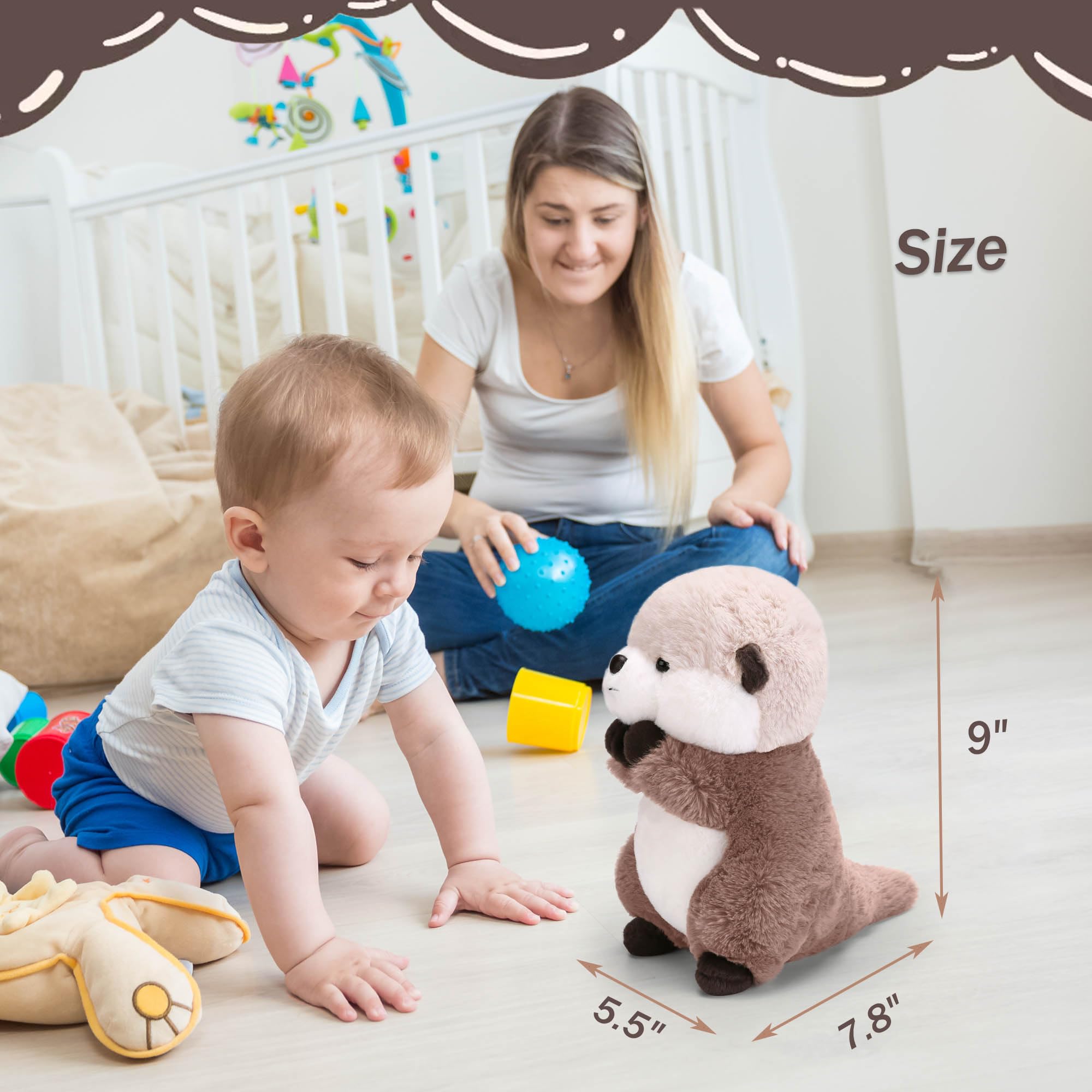 Riuhot otter plush packaging, vacuum-packed for opening.